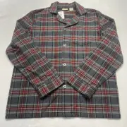 NWT L.L. Bean PJ Shirt Mens M Pajama Shirt Scotch Plaid Flannel Long Sleeve Gray