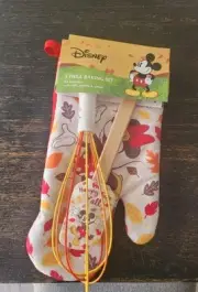 Disney Kitchen Set 3 Pk. 1 Oven Mitt, 1 Whisk & 1 Spatula Mickey Mouse NEW, Gift