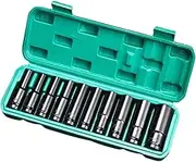 Leona Co 1/2" Drive Deep Impact Socket Set, 10 Pieces Socket Set Heavy Metric 8-24mm, 6 Point Design, Garage Tool with Durable Storage Case