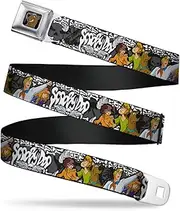 [Buckle-Down] Seatbelt Belt - SCOOBY DOO Group Pose/Bones - 1.0" Wide - 20-36 Inches in Length
