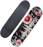 Sports Skateboards, (Dynamic DJ Pattern) Four-Wheeled 31-inch 7-Layer A Maple Professional Double Tilt Skateboard Suitable for Young Adults