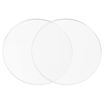 2Pcs 0.06" Thickness Acrylic Circles 7.9" Diameter Round Acrylic Sheets, Clear