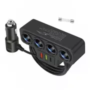 4-Socket Car Cigarette Lighter Splitter USB Fast Charger Power Adapter 120W