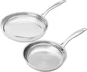 AmazonBasics 2-Piece Stainless Steel Fry Pan Set, 25.4 cm and 20.3 cm