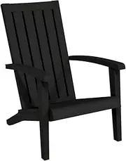 vidaXL Modern Black Polypropylene Garden Adirondack Chair - Weather-Proof, UV-Resistant, Easy to Clean, Ergonomically Designed