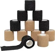 BodyMoves Self Adhesive Bandages wrap Sports, Bandage Wrap for Sports, First Aid Tape 2inches x 5 Yards 6 Beige 6 Black