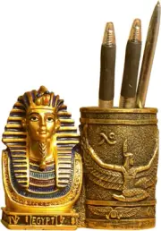 Ancient Egyptian Pencil Holder, Egyptian King Pharaoh Pen Cup, Pen Holder for De