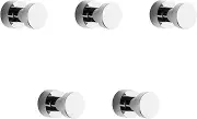 BVL Brass Robe Hook, 5 Pack, Chrome, Wall-Mounted, for Bathroom and Kitchen
