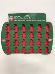 Wilton Silicone Bite Size 24 Cavity Mini Treat Pan Christmas Gingerbread Man NEW