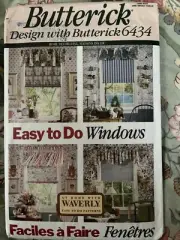 Design by Butterick Easy To Do Windows Valance Pattern, 6434, New Uncut