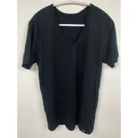 在飛比找蝦皮購物優惠-Uniqlo Heattech V領 T恤 短袖 黑色 S號