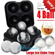 1.8in Round Ice Balls Maker Tray FOUR Large Sphere Molds Cube Whiskey Cocktails