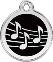 Red Dingo Music Black Tag - Lifetime Guarantee - Cat, Dog, Pet ID Tag Engraved