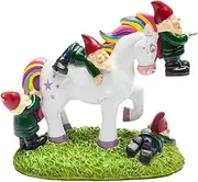 BigMouth Inc. The Unicorn Garden Gnome Massacre Statue - Fantasy Unicorn Themed Weatherproof Garden Decoration, Makes a Great Gag Gift - 9" Tall