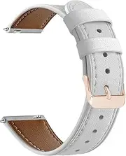 [NEMUALL] Leather Watch Strap 18 mm 20 mm, Smartwatch Leather Strap, Rose Gold/Black/Silver Stainless Steel Buckle Bracelet, Quick Release, Elegant Replacement Straps for Women