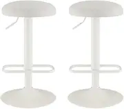Set of 2 Matt Blatt Dotti Adjustable Bar Stools (White/Beach Sand) - MBDO2ADJSCA