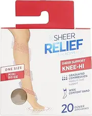 [Sheer Relief] Support Knee Hi, One Size Fits All