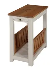 Alaterre Savannah Chairside Magazine End Table with Pull-out Shelf