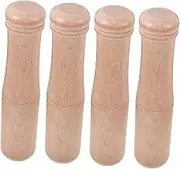 4pcs Wooden Grinding Rod Versatile Pestle for Crushing Garlic Mashing Potatoes Grinding Spices Juicing Fruits Essential Kitchen Tool for Home Cooking