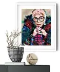 Iris Apfel Wall Art, Fashion Icon, Iris Apfel Art, Centenarian, Iris Apfel Print