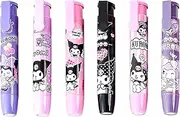 6Pcs Cartoon Cute Press on Erasers, Retractable Kawaii Rubber Pencil Erasers for Kids Writing Drawing, Funny Student Erasers Back to School Prizes Party Favors Supplies…