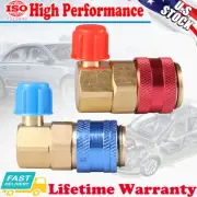 2Pcs Quick Connector Adapter Coupler Auto A/C Manifold Gauge Low/High AC HVAC