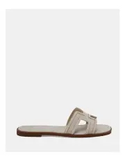 [Novo Shoes] Sachie Slides in Cream Linen
