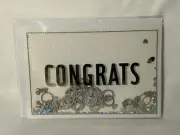 Hallmark Signature Congrats Wedding Card Shaker Glitter Rings Hearts