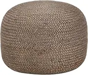 Handmade Pouffe Light Grey 45x30 cm Jute Soft Seating Home Decor Floor Cushion