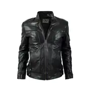 Nomad Black Leather Moto Jacket
