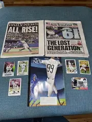 NY Yankees Aaron Judge 61 HR’s Record Tying NY Newspaper Lot Roger Maris Mint