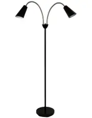 [Oriel Lighting] Walt Twin Floor Lamp Brushed Black Chrome