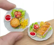 ฺBurger Sub Sandwich - Realistic Mini Handmade Art Decorative Collectible Gifts