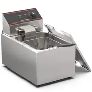 YOPOWER Deep Fryer,8L Electric Immersion Fryer pot,Countertop Fryers Cooker with Lid Adjustable Temp Easy Clean-2500W