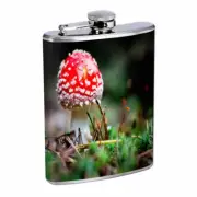 Groovy Trippy Mushrooms D2 Flask 8oz Stainless Steel Hip Drinking Whiskey