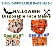 50/100Pcs Disposable Face Mask pumpkin 3-Ply Ear-Loop Mouth Cover USA Seller
