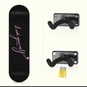 Skateboard Wall Mount Display Rack Storage holder Black Hook 2pk