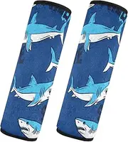 Car Seat Belt Covers 2 Pcs Soft Unique Car Safety Seat Belt Strap Shoulder Pad Camera Bag Strap Cover Car Accessories for Adults Youth Kids M Fish sea Pattern Print