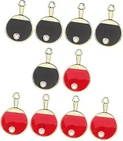 10pcs Sports Themed Charms: Mini Table Tennis Racket Keychain Charm DIY Alloy Metal Pendant For Jewelry Making Keychain Bag Pendant Accessories