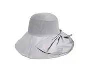 C43 Ladies Spring and Summer Big Brimmed Hat Breathable Anti-UV Sun Visor Bowknot Age-reducing Fisherman Hat Vacation Travel Hat
