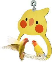 Parrot Swing - Inside Cage Bird Swings for Parrots | Wooden Perch, Colorful Beak-Grinding Exerciser, Habitat Decoration for Lovebird, Conure, Cockatiel