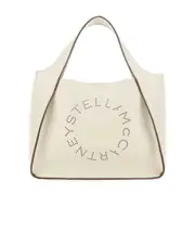 Stella McCartney Logo Perforated Top Handle Bag One size White