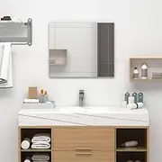 Wall Mirror 60x40 cm Glass - Modern Decorative Bathroom Mirror, Easy to Mount, Safe Edges, Home Decor Accent Piece