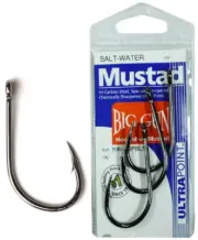 Mustad 10829NPBLN Big Gun Heavy Duty Live Bait Fishing Hook Pre Pack - Choose Si