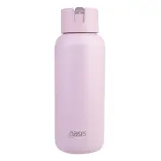 Moda Ceramic Lined Stainless Steel Triple Wall Insulated Drink Bottle 1L Pink Lemonade