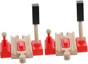 2pcs Train Track Accessories Train Track Model Train Accessories Train Station Railway Traffic Signal Plaything O Gauge Train Accessories Train Playthings Wood