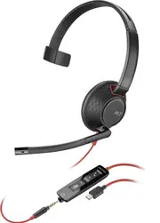 HP Poly Blackwire 5210 Monaural Usb-C Headset +3.5Mm Plug +Usb-C/A Adapter Wired Head-Band Office/Call Center Usb Type-C Black