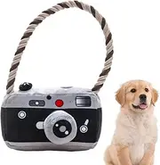 Dog Chewing Toys for Aggressive Chewers, Stuffed Plush Teething Squeaky Dog Toy, Squeaky Dog Toy, Stuffed Plush Camera Shape Plushie, Cute Plush Doll, Pet Toys for Teething for Small, Medium, Large Do