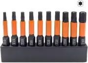 10 Pieces Torx Bit Set, S2 Steel Impact Grade Star Bits Set, Torx Head Drill Bit