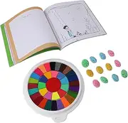 Kids Finger Painting Set and Book, Multicolor, Washable, DIY Fingerprint Ink Pad with Locking Lid, Washable Finger Painting Set for Kids, Drawing